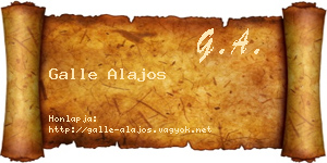 Galle Alajos névjegykártya